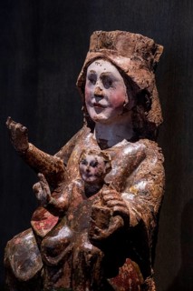Virgin with child, Romanesque, 13th century, polychrome wood, comes from the parish church of