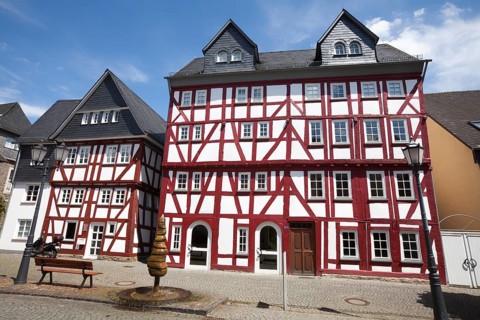Alte Faerberei, former dyeworks, now Haus der Vereine building, Herborn, Hesse, Germany, Europe,