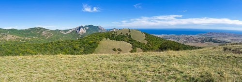 Tokluk mountain range. Crimea, sunny day in September