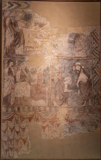 Wall paintings from Sorripas, 14th century, fresco torn and transferred to canvas, come from the