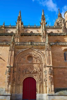 Salamanca Cathedral facade in Spain by the Via de la Plata way to Santiago