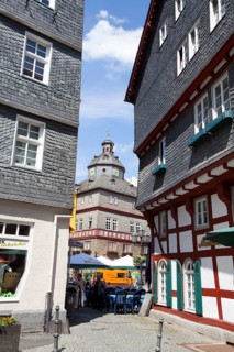 City hall, Buttermarkt butter market, historic old town of Herborn, Hesse, Germany, Europe,