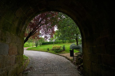 Castro de Vigo park arch in Galicia of Spain