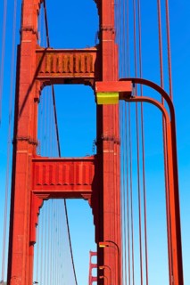 Golden Gate Bridge details in San Francisco California USA