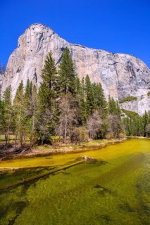 Yosemite Merced River and el Capitan in California National Parks US