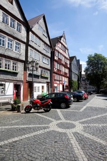 Kornmarkt grain market, historic old town of Herborn, Hesse, Germany, Europe, Kornmarkt,