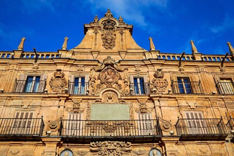 Salamanca Plaza Mayor in Spain along via de la Plata way to Santiago