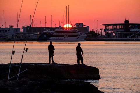 Anglers, La Savina port, Formentera, Pitiusas Islands, Balearic Community, Spain, Europe