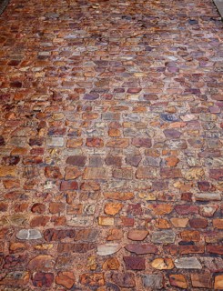 Zamora stone cobblestone floor texture detail in Spain