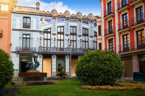 Zamora Santa clara street facades in Spain modernism