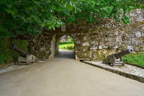 Castro de Vigo park canon in Galicia of Spain