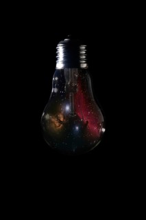 Horsehead Nebula inside of light bulb on dark background Horsehead Nebula deep space beautiful