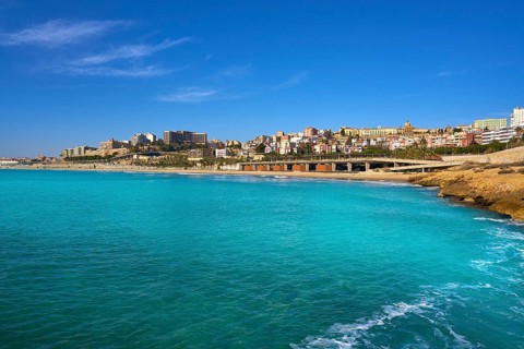 El Miracle beach in Tarragona at Costa Dorada of Catalonia