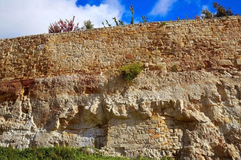 Salamanca in spain masonry detail along via de la Plata way to Santiago