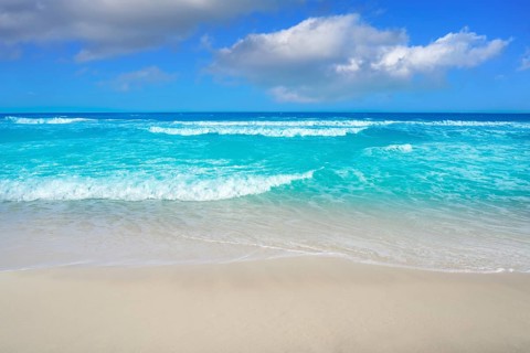 Cancun Delfines Beach at Hotel Zone of Mexico