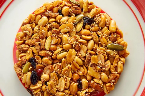 Mexican candy sweet Palanqueta with peanuts crunchy and amaranth seeds