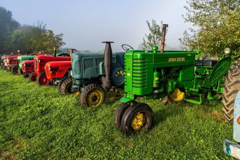 Old farm tractor, Burguete, Santiago's road, Navarra, Spain, Europe