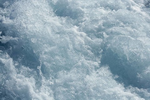 Blue water textures, waves foam, action, mediterranean sea