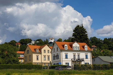 Historic residential buildings in Friedrich Wieck Straße, Dresden Loschwitz, Dresden, Saxony,