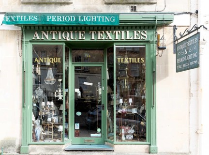 Specialist shop for Antique Textiles, Belvedere, Lansdown, Bath, Somerset, England, UK