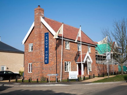 Show home of new housing development by Hopkins and Moore at Snape, Suffolk, England, United