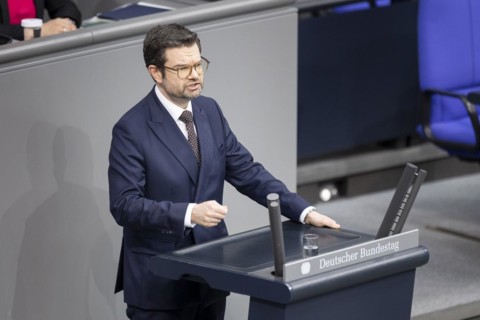 Marco Buschmann (FDP), Federal Minister of Justice, delivers a speech in the plenary session of the
