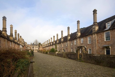 Vicars' Close, Wells, Somerset, England, is a planned street of the mid-14th century claimed to be