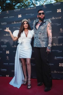 Kader Loth and Harald Glööckler at the first Fashion Night with Harald Glööckler for his new