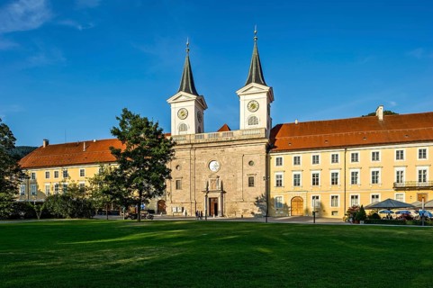 Former Benedictine abbey Tegernsee monastery with St Quirin's Basilica, today a castle with