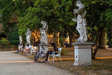 Palace Garden, park at the Electoral Palace, in the city centre of Trier, Rhineland-Palatinate,