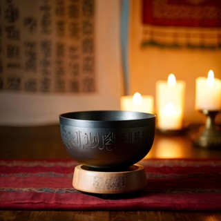 Tibetan singing bowl as Symbolic images for relaxation, AI generated