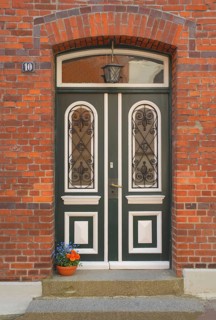 Typical decorative door in Plön, Ploen, Holstein Switzerland, Schleswig-Holstein, Germany, Europe