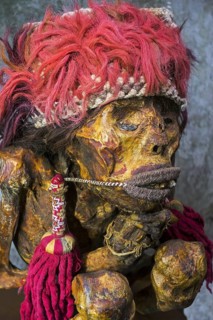 Decorated human mummy from Peru, Bolivia from the Nazca period (100 BC to 400 AD)