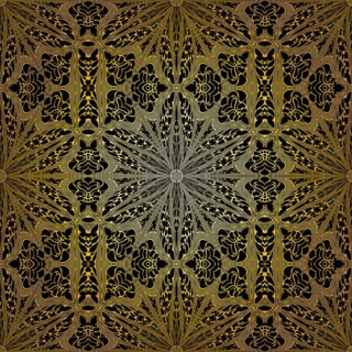 Geometric gold lace seamless pattern. Arabic tile lattice vector background.