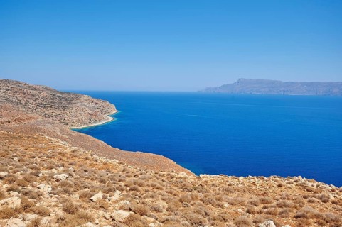 Landscape of the coast at Gramvousa, Crete, Greece, Europe