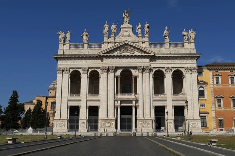 Main façade of the Lateran Basilica, Basilica San Giovanni in Laterano, Cathedral of the Diocese of