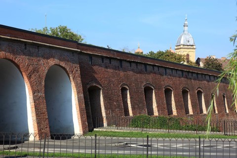 Outer wall of the bastion, fortress, Romania, Banat, Timisoara, Timisoara, Europe