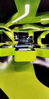 Futuristic exhibition Level Green with three-dimensional network, Autostadt, Wolfsburg, Lower