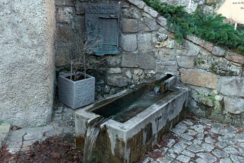 Historic washing fountain, Egloffstein, Upper Franconia, Bavaria, Germany, Europe