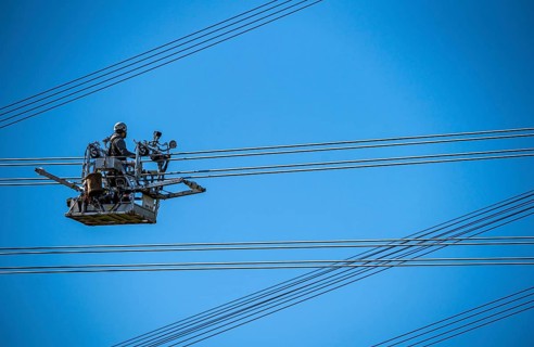Construction of a new line route, 380 KV extra-high-voltage line between Osterath and Gohr, near