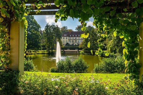 The historic Raffelbergpark in the Speldorf district, part of the former Raffelberg brine baths,