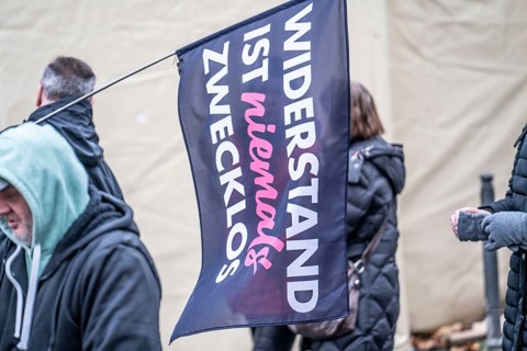 Demo by the group North Rhine-Westphalia Erwacht, a mixture of anti-vaccination activists, lateral