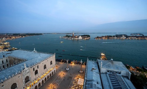 Evening atmosphere, Doge's Palace and St Mark's Square, Isola di San Giorgio Maggiore with San