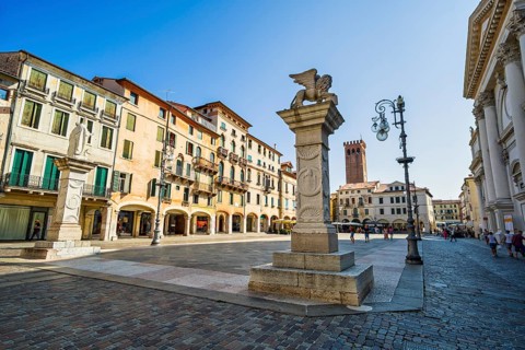 Piazza Liberta, Bassano del Grappa, Veneto, Italy, Europe