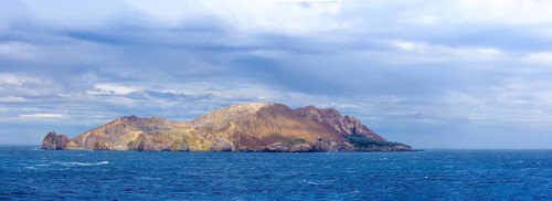 Cruising Bay of Plenty in New Zealand, White island, an active volcano
