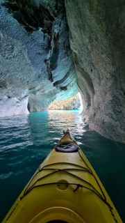 Capillas de Marmol in Lago General Carrera in Patagonia on the Carretera austral, Patagonia, Chile,