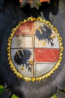 Coat of arms of Count von Arco-Zinneberg, Maxlrain Castle, Upper Bavaria, Bavaria, Germany, Europe