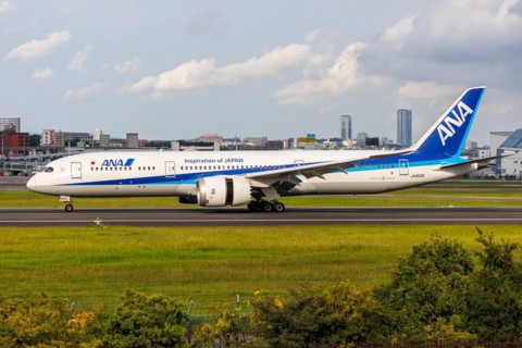 An ANA All Nippon Airways Boeing 787-9 Dreamliner aircraft with registration number JA833A at Itami