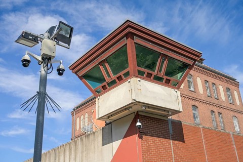 Watchtower and Wall, Tegel Prison, Seidelstraße, Reinickendorf, Berlin, Germany, Europe