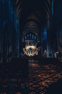 St patrick cathedral in Dublin at Christmas time in Ireland